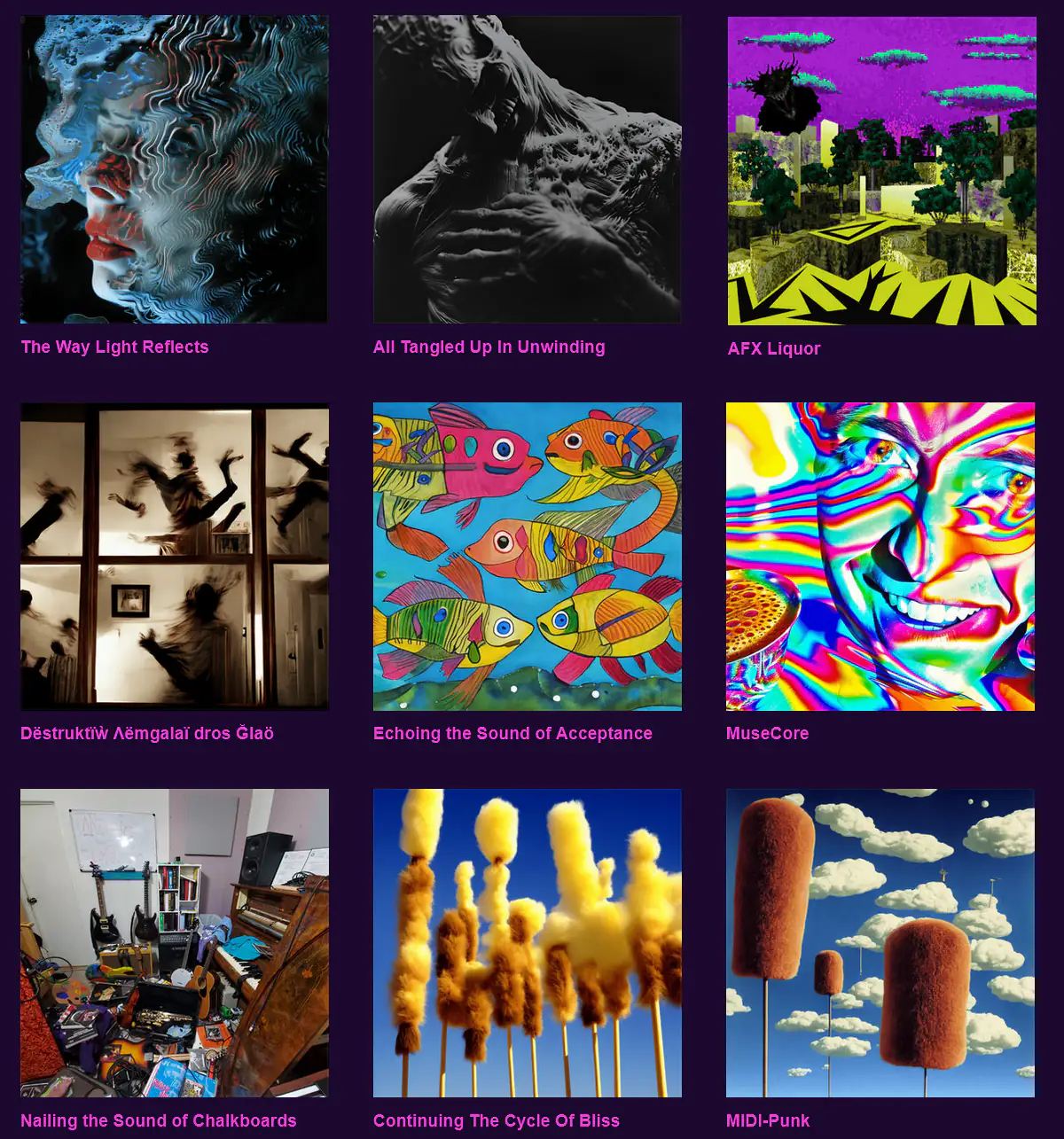 All my album covers in one compact image.